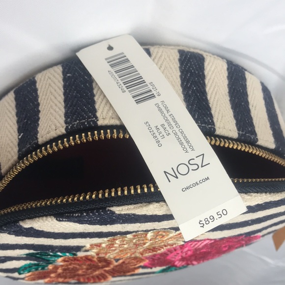Chico’s Spring Circle Box Floral Stripe Purse with Card Slots - Picture 10 of 15